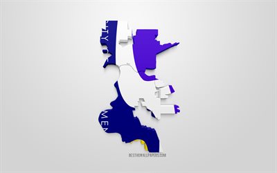 Sacramento la mappa silhouette, 3d bandiera di Sacramento, citt&#224; Americana, 3d arte, Sacramento 3d bandiera, California, stati UNITI, Sacramento (california), la geografia, le bandiere di citt&#224; degli stati UNITI
