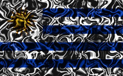 4k, Flaggan i Uruguay, sammanfattning r&#246;k, Sydamerika, nationella symboler, Uruguays flagga, 3D-konst, Uruguay 3D-flagga, kreativa, Sydamerikanska l&#228;nder, Uruguay