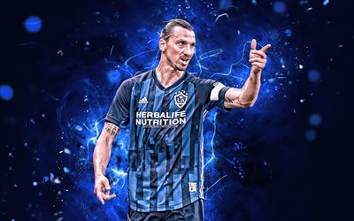 Zlatan Ibrahimovic, 2019, ruotsalaiset jalkapalloilijat, Los Angeles Galaxy FC, jalkapallo, MLS, Ibrahimovic, abstrakti taide, neon valot, Galaxy, luova, Ibra
