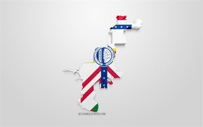 Tampa map silhouette, 3d flag of Tampa, American city, 3d art, Tampa 3d flag, Florida, USA, Tampa, geography, flags of US cities