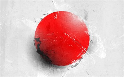 Flagga japansk, kreativ konst, Asiatiska l&#228;nder, nationella symboler, Flagga Japan, konstverk, Japan, Asien