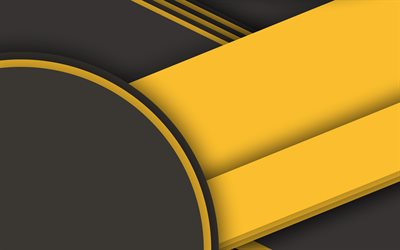 material-design, gelb und schwarz, kreise, geometrische formen, lutscher, linien, kreative, streifen, geometrie, bunte hintergr&#252;nde