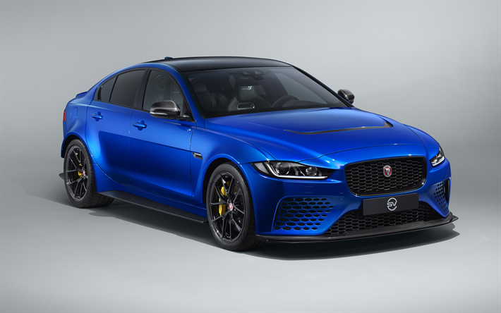 Jaguar XE SV Proje 8 Tur, 2019, mavi sedan, dış, ayar saf şeker, yeni mavi saf şeker, İngiliz otomobil, Jaguar