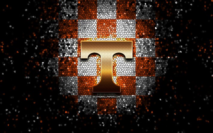 Download wallpapers Tennessee Volunteers, glitter logo, NCAA, orange