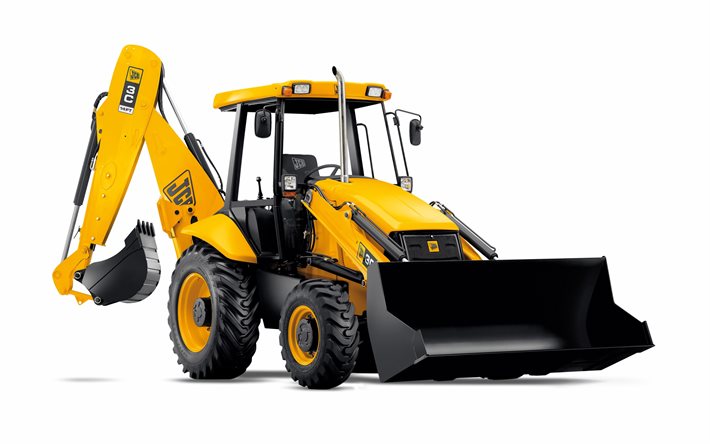 JCB 3C 14FT, backhoe loader, tractor, loader, excavator, construction machinery, JCB