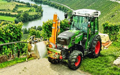 Fendt 209 VFP Vario, vintage, 2020 tractors, HDR, agricultural machinery, tractor in the vineyard, agriculture, Fendt