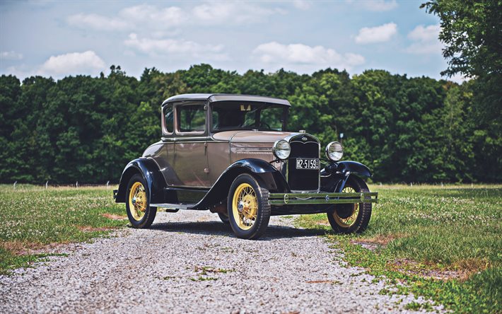 Ford Model 5-pencere Coupe, 4k, retro arabalar, 1931 otomobil, Amerikan otomobil, 45B, 1931 Ford Model Bir Ford