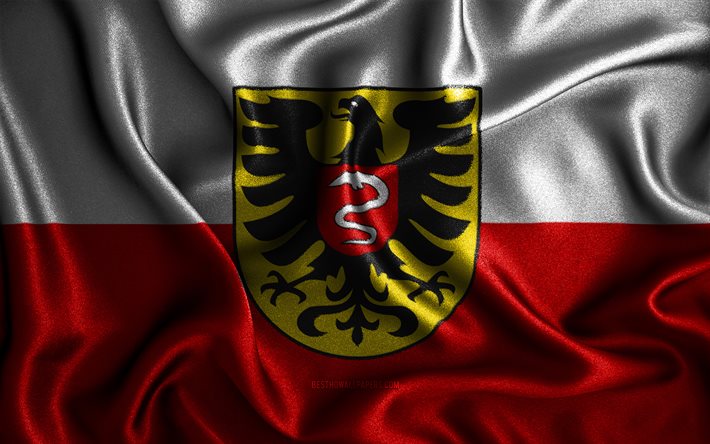 Bandeira de Aalen, 4k, bandeiras onduladas de seda, cidades alem&#227;s, bandeira de Aalen, bandeiras de tecido, Dia de Aalen, arte 3D, Aalen, Europa, cidades da Alemanha, bandeira 3D de Aalen, Alemanha