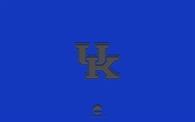 Kentucky Wildcats, mavi arka plan, Amerikan futbol takımı, Kentucky Wildcats amblemi, NCAA, Kentucky, ABD, Amerikan futbolu, Kentucky Wildcats logosu