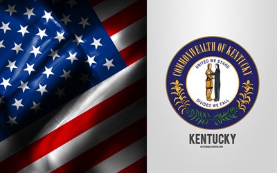 Seal of Kentucky, USA Flag, Kansas emblem, Kentucky coat of arms, Kentucky badge, American flag, Kentucky, USA