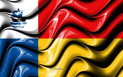 Almere Bayrağı, 4k, Hollanda Şehirleri, Avrupa, Almere Günü, 3D sanat, Almere, Hollanda şehirleri, Almere 3D bayrağı
