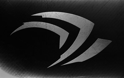 Nvidia beyaz logosu, grunge sanatı, siyah tipografik arka plan, yaratıcı, Nvidia grunge logosu, markalar, Nvidia logosu, Nvidia