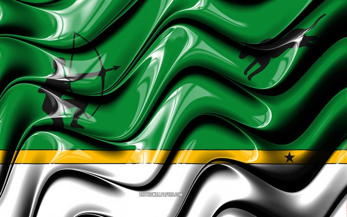 Amazonas Flag, 4k, Departments of Colombia, South America, Day of Amazonas, Flag of Amazonas, 3D art, Amazonas, colombian departments, Amazonas 3D flag, Colombia