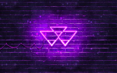 massey ferguson violet logo, 4k, violet brickwall, massey ferguson logo, marken, massey ferguson neon logo, massey ferguson