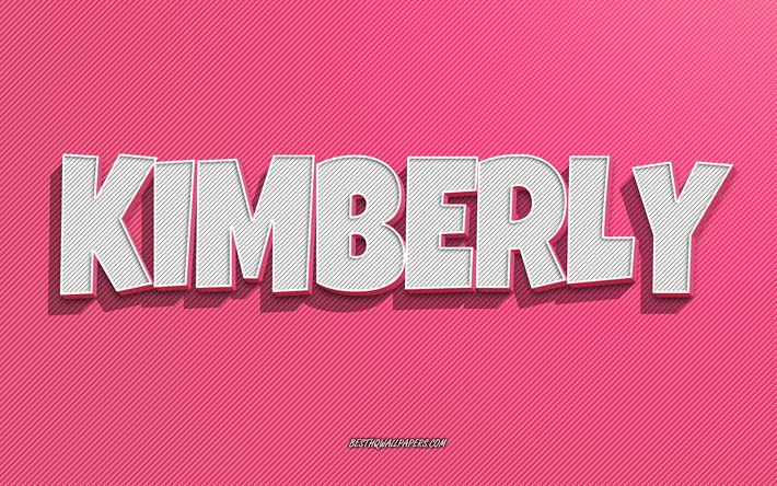 Download wallpapers Kimberly, pink lines background, wallpapers with names,  Kimberly name, female names, Kimberly greeting card, line art, picture with  Kimberly name for desktop free. Pictures for desktop free