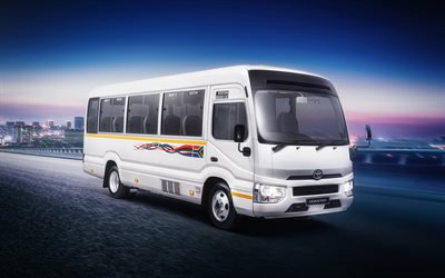 Toyota Coaster, trasporto passeggeri, autobus 2021, specifica ZA, autostrada, Toyota Coaster 2021, autobus passeggeri, Toyota