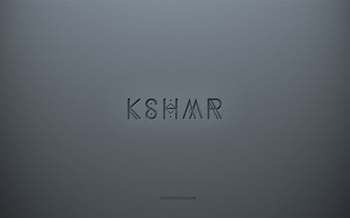 KSHMR logo, gray creative background, KSHMR emblem, gray paper texture, KSHMR, gray background, KSHMR 3d logo