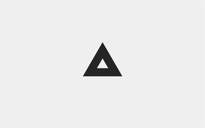 Download wallpapers black triangle, 4k, minimal, creative, geometric  shapers, triangles, artwork, triangle minimalism for desktop free. Pictures  for desktop free