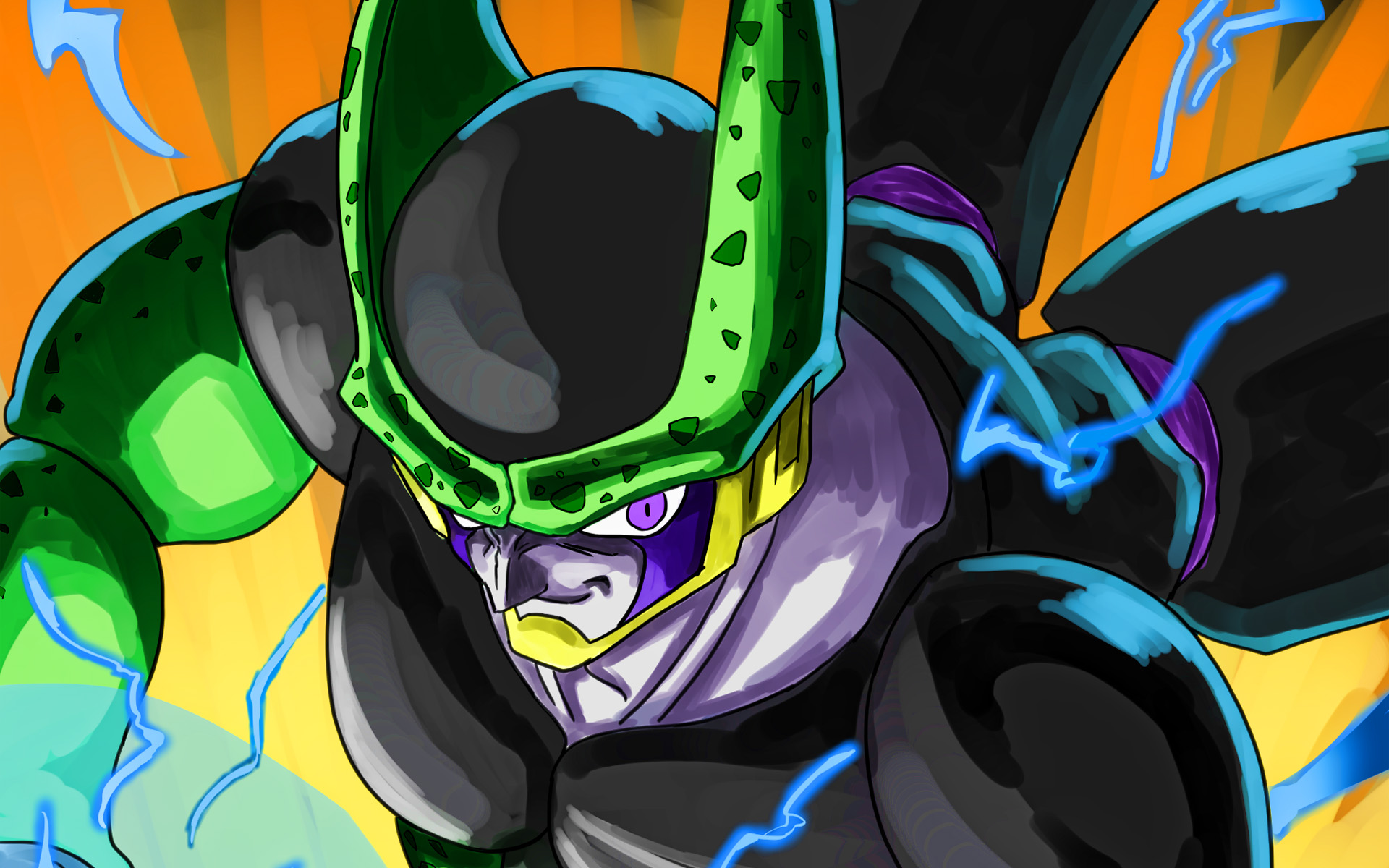 Download Wallpapers Cell Dragon Ball Abstract Art Dbs Dragon Ball Cell Dragon Ball Super 0935
