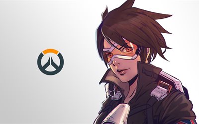 4k, Tracer, art, characters, Overwatch