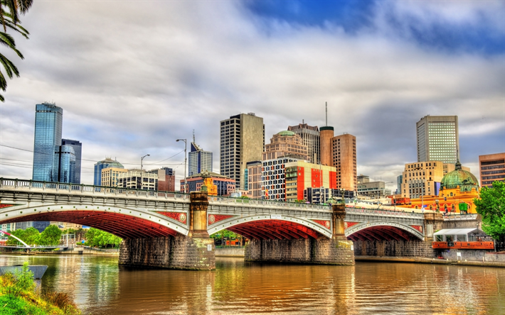 Princes Bridge, Melbourne, Australia, HDR, Yarra River