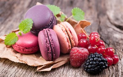 Macaroons, fruit biscuits, cakes, sweets, dessert, colorful macaroons