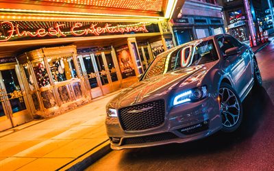 Chrysler 300, 2017 arabalar, tuning, farlar, gece, Spor G&#246;r&#252;n&#252;m Paketi, Chrysler