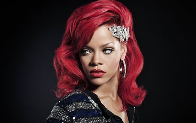 Rihanna, les cheveux roux, le portrait, la chanteuse am&#233;ricaine, belle femme, Robyn Rihanna Fenty
