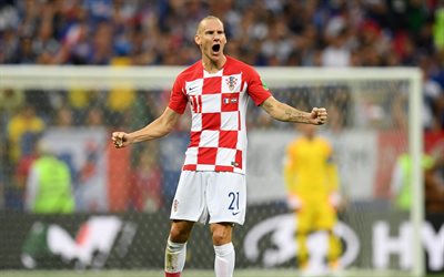 Domagoj Vida, 4k, Croatian national football team, Croatian football player, defender, Croatia, Besiktas, football
