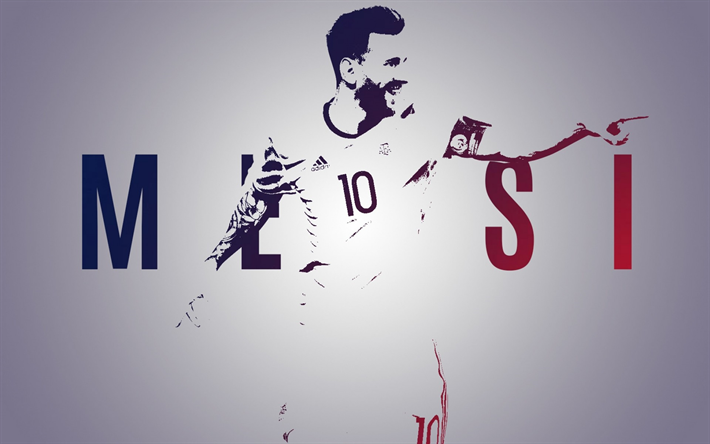 Lionel Messi, minimal, football stars, fan art, Barcelona FC, Messi, soccer, footballers, Barca, Leo Messi, Argentinian footballer