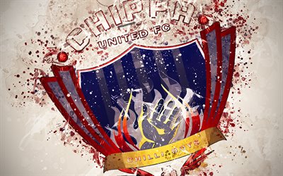 Chippa United FC, 4k, paint art, logo, creative, South African football team, South African Premier Division, emblem, white background, grunge style, Port Elizabeth, South Africa, football
