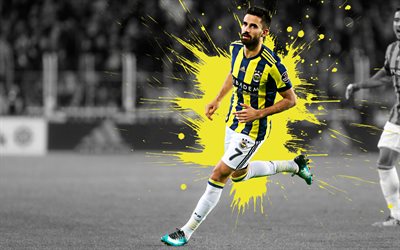 Alper Potuk, 4k, Fenerbahce SK, art, Turkish football player, splashes of paint, grunge art, creative art, Turkey, football
