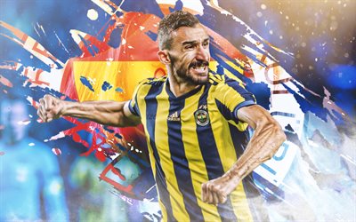 Mehmet Topal, fan art, turkish footballer, Fenerbahce, goal, soccer, Topal, Turkish Super Lig, footballers, Fenerbahce FC