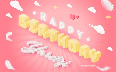 Happy Birthday Yaretzi, 3d Art, Birthday 3d Background, Yaretzi, Pink Background, Happy Yaretzi birthday, 3d Letters, Yaretzi Birthday, Creative Birthday Background