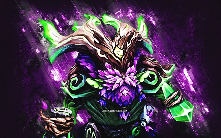 Ornn, チームファイトタクティクス, League of Legends, 紫の石の背景, 笑, リーグ・オブ・レジェンドのキャラクター