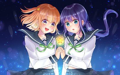 Ao Manaka, Mira Konohata, manga, Koisuru Asteroid, protagonistes, Manaka Ao, Konohata Mira, Koisuru Asteroid personnages