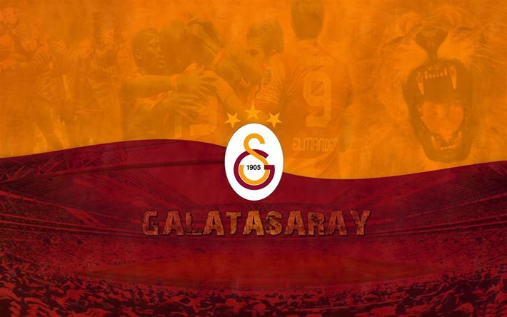 Télécharger fonds d'écran le football, le Galatasaray SK, emblème, logo