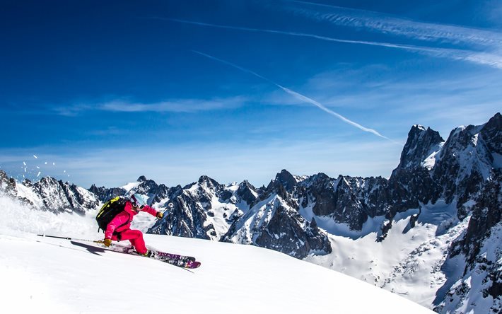 skifahren, 5k, wintersport, berge