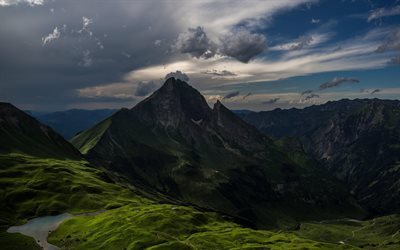 monta&#241;a, paisaje de monta&#241;a, valle, Austria, Ausserfern, Tirol