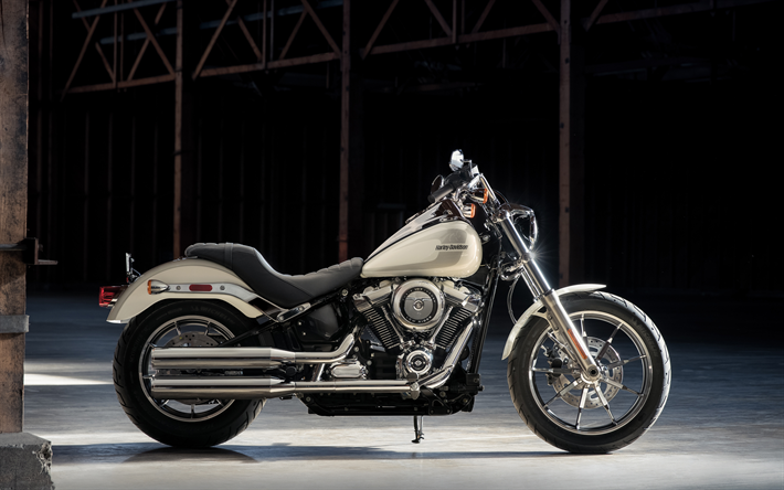 Harley-Davidson Softail, D&#252;ş&#252;k Binici, 2018, yeni motosiklet, 4k, Amerikan motosiklet