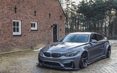 BMW M4, 2017, la Libert&#224;, Piedi, body kit aerodinamico, tuning m4, auto nuove, auto tedesche, BMW