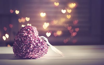 Happy Valentines Day, pink creative heart, pendant, decoration, romance
