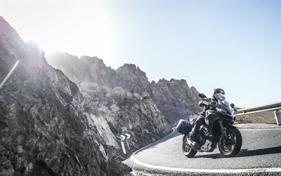 4k, Ducati Multistrada 1260, yol, 2018 bisiklet, rider, yeni Multistrada, superbikes, Ducati