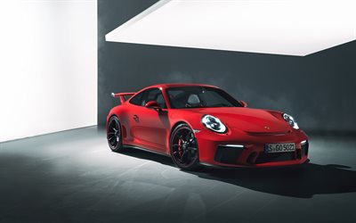 4k, Porsche 911 GT3, supercarros, 2018 carros, carros alem&#227;es, Porsche