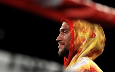 Vasyl Lomachenko, 4k, Ukrainian boxer, Olympic champion, portrait, Ukraine, boxing ring, ropes