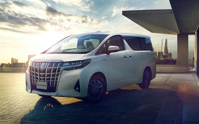 Toyota Alphard, 4k, 2018 cars, vans, Executive Lounge, new Alphard, Toyota