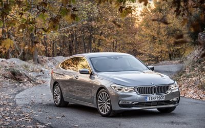 BMW 630i غران توريزمو, 4k, 2018 السيارات, الطريق, الفاخرة سطر, BMW