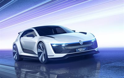 Volkswagen Golf GTE Sport, 2018, racing concetti, auto elettrica, ibrida, VW Golf GTE Sport