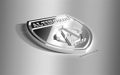Altinordu, 3D steel logo, Turkish football club, 3D emblem, Izmir, Turkey, TFF First League, 1 Lig, Altinordu FC metal emblem, football, creative 3d art
