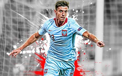 Krzysztof Piatek, 4k, Polish football player, striker, Polish national football team, creative flag of Poland, art, football, Poland, Piatek